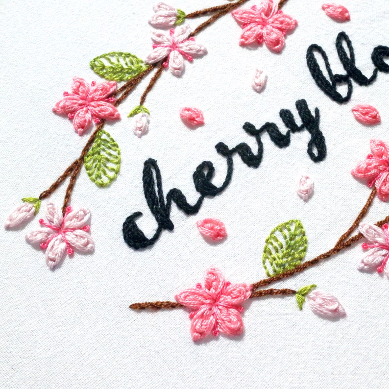 Cherry Blossom Hand Embroidery Pattern PDF Etsy