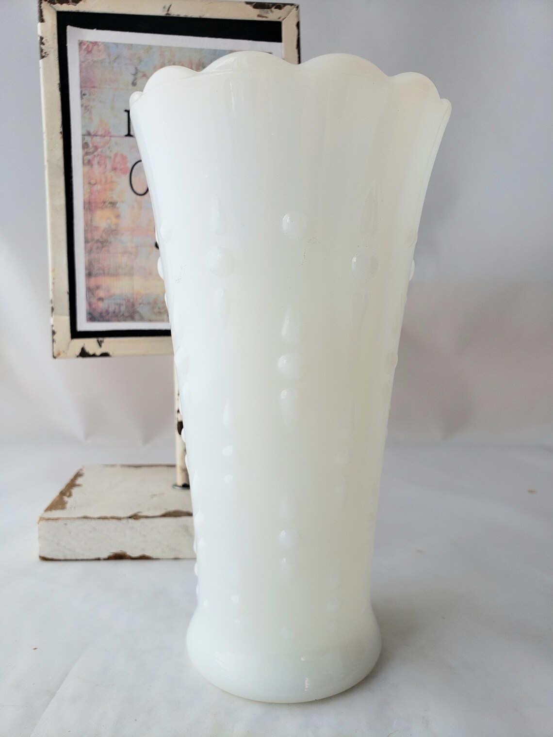 Vintage E. O. Brody Milk Glass Vase White Glass Vase Floral Etsy