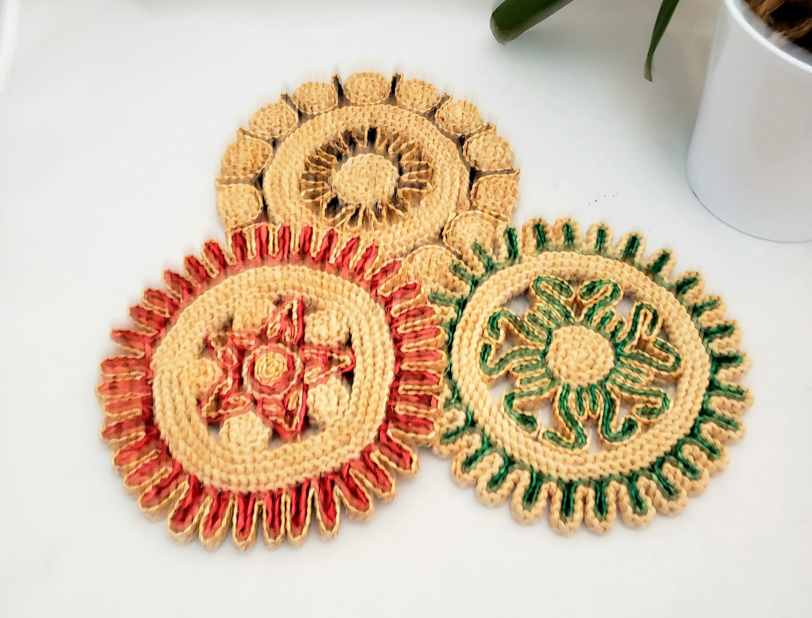Vintage Trivets Woven Straw Trivets Set of 3 Trivets Wall Etsy