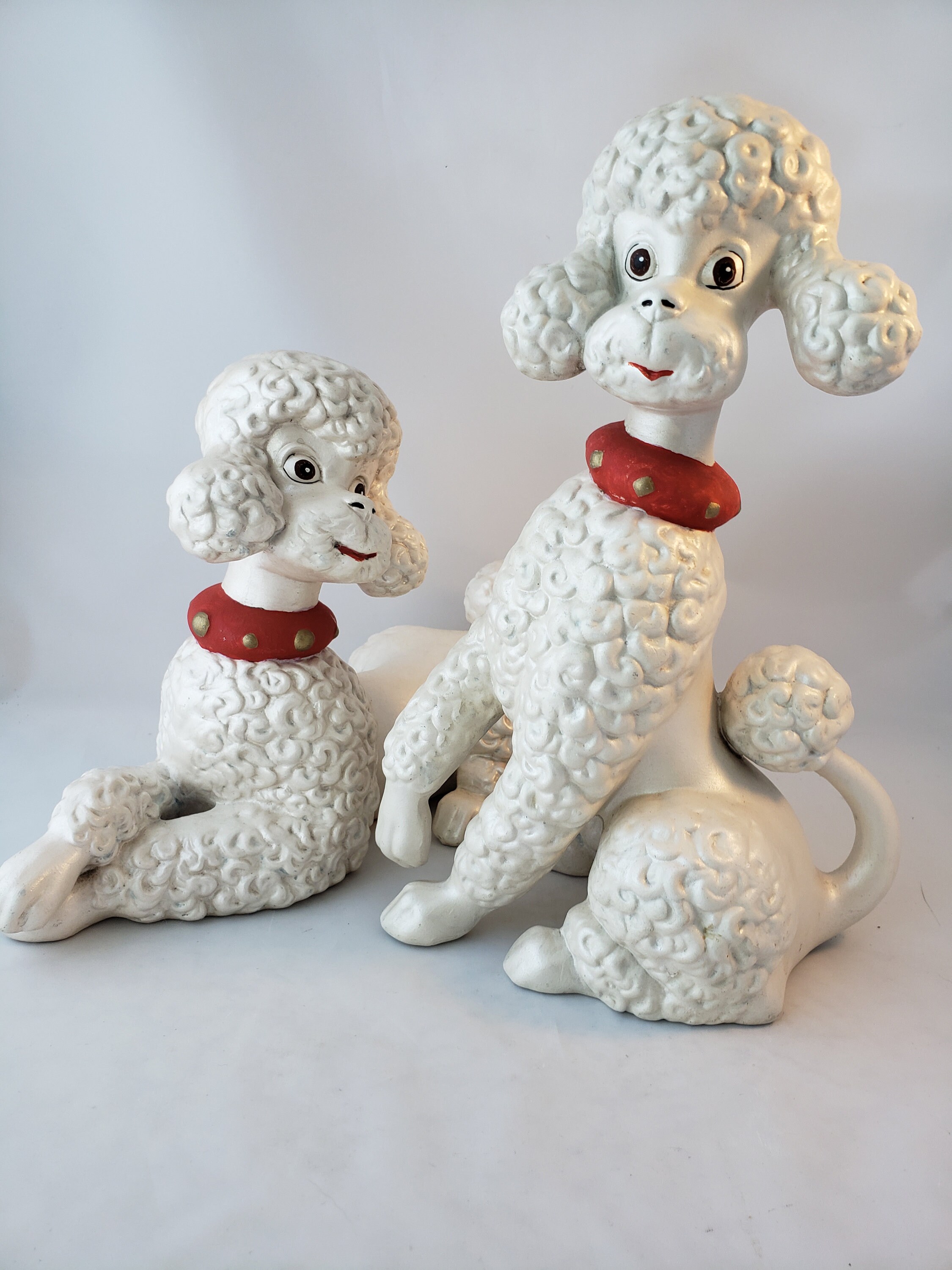 Vintage Poodle Figurines Ceramic Kitsch Poodles Dog Etsy