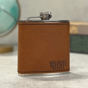 Groomsmen Proposal, Best Man Proposal, Black Flask, Engraved Flask, Groomsmen Flask, Flask Set, Custom Flask, Flask for Men