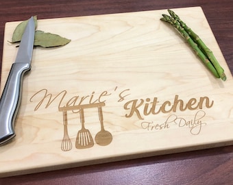 Personalized Engraved Cutting Board: Handmade Kitchen Gift
