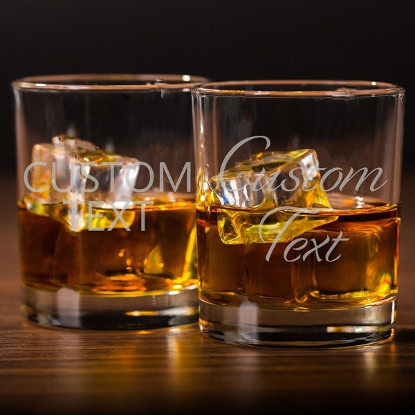 Your Own Custom Text Personalized Whiskey Glass, Custom Whiskey, Etched Bourbon Glass, Engraved Custom Glassware