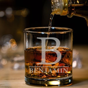 Whiskey Glasses Gift, Personalized Whiskey Gift for Him, Man Cave Gift Idea, Engraved Gifts for Dad, Engraved Rocks Glasses for Whiskey