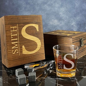 Whiskey Stones Set, Groomsmen Gift Ideas, Custom Whiskey Stones, Personalized Whiskey Stone Box, Gifts for Him