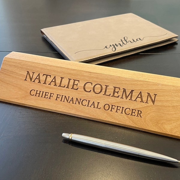 Wood Desk Nameplate, Personalized Office Name Plate, Executive Personalized Desk Name, Coworker Gift, Gift for Boss, Teacher Gift, Desk Sign