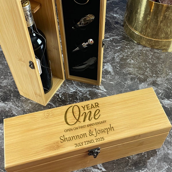 1 Year Anniversary Wine Gift, Wine Box Gift for Couples, Anniversary Gift for Couples 1 Year, one Year One Anniversary Celebration