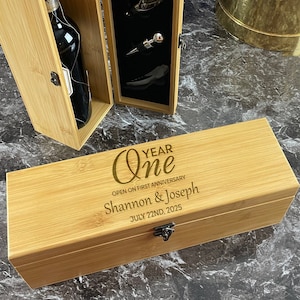 1 Year Anniversary Wine Gift, Wine Box Gift for Couples, Anniversary Gift for Couples 1 Year, one Year One Anniversary Celebration