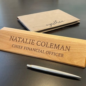 Wood Desk Nameplate, Personalized Office Name Plate, Executive Personalized Desk Name, Coworker Gift, Gift for Boss, Teacher Gift, Desk Sign