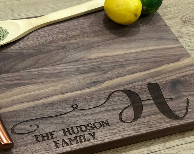 Personalized Cutting Board, Wedding Gift, Engagement, Gifts for Mom, Custom Cutting Board, Engraved Kitchen Gift, Fiance