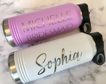 Personalized Stainless Steel Insulated Water Bottle with Straw (32 OZ)