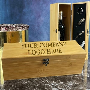 Bulk Custom Wine Boxes, Corporate Personalized Gifts, Bamboo Wine Boxes Wholesale, Bulk Branded Gifts, Corporate Gift, Business Guest Favors