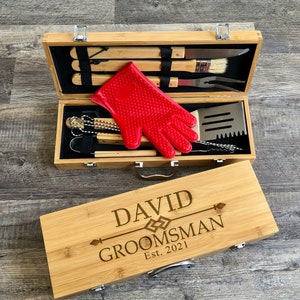 Custom Grill Set, Grill Tools, Engraved BBQ Set, Utensil Set, Grill Master Set, Groomsman Gift, BBQ Gift, Fathers Day Gift, Groomsmen Gifts