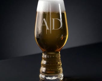 Personalized IPA Beer Glass 18oz – Engraved Craft Beer Lover Gift