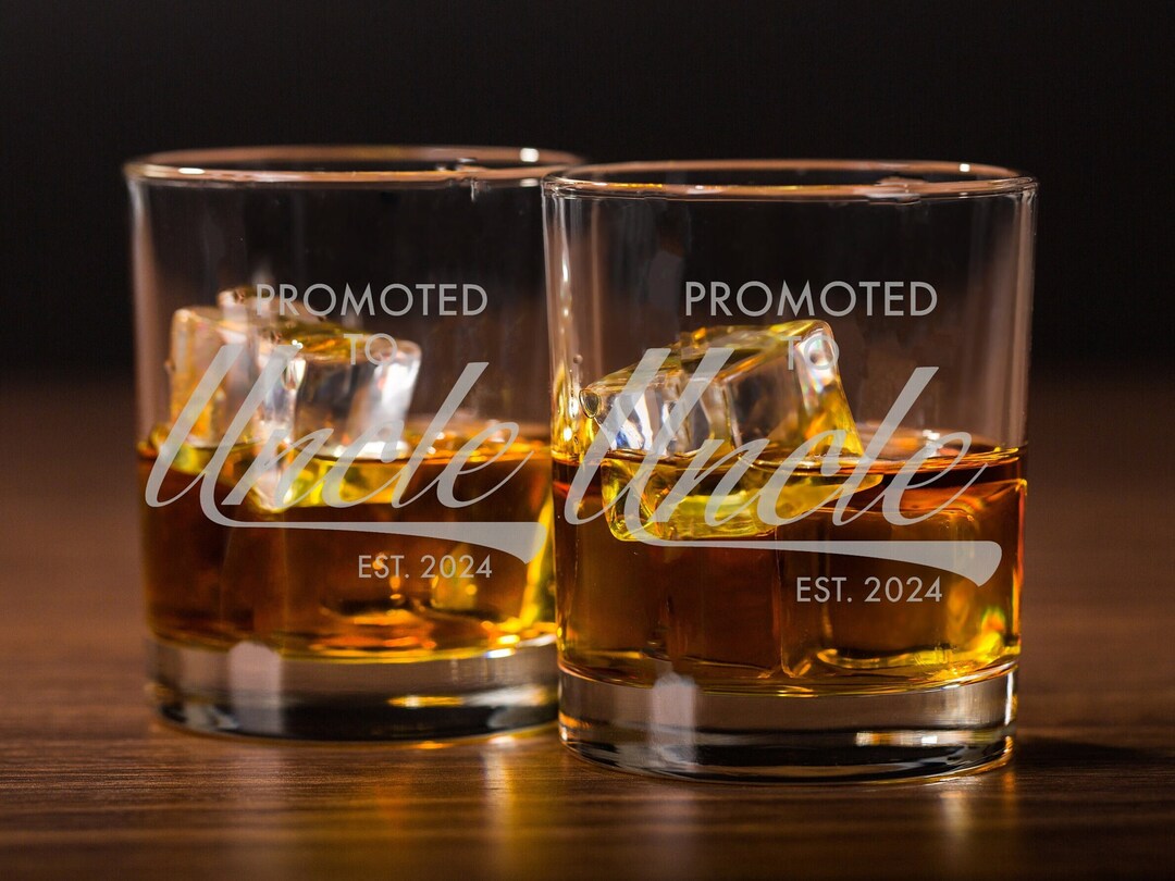 Set of 2 Promoted to Uncle Whiskey Glasses New Uncle Gift - Etsy