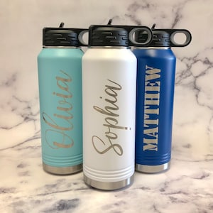 Women Water Bottle, Stainless Steel Water Bottle, Metal Water Bottle for Women, Personalized Engraved Water Bottle, Wedding Water Bottle