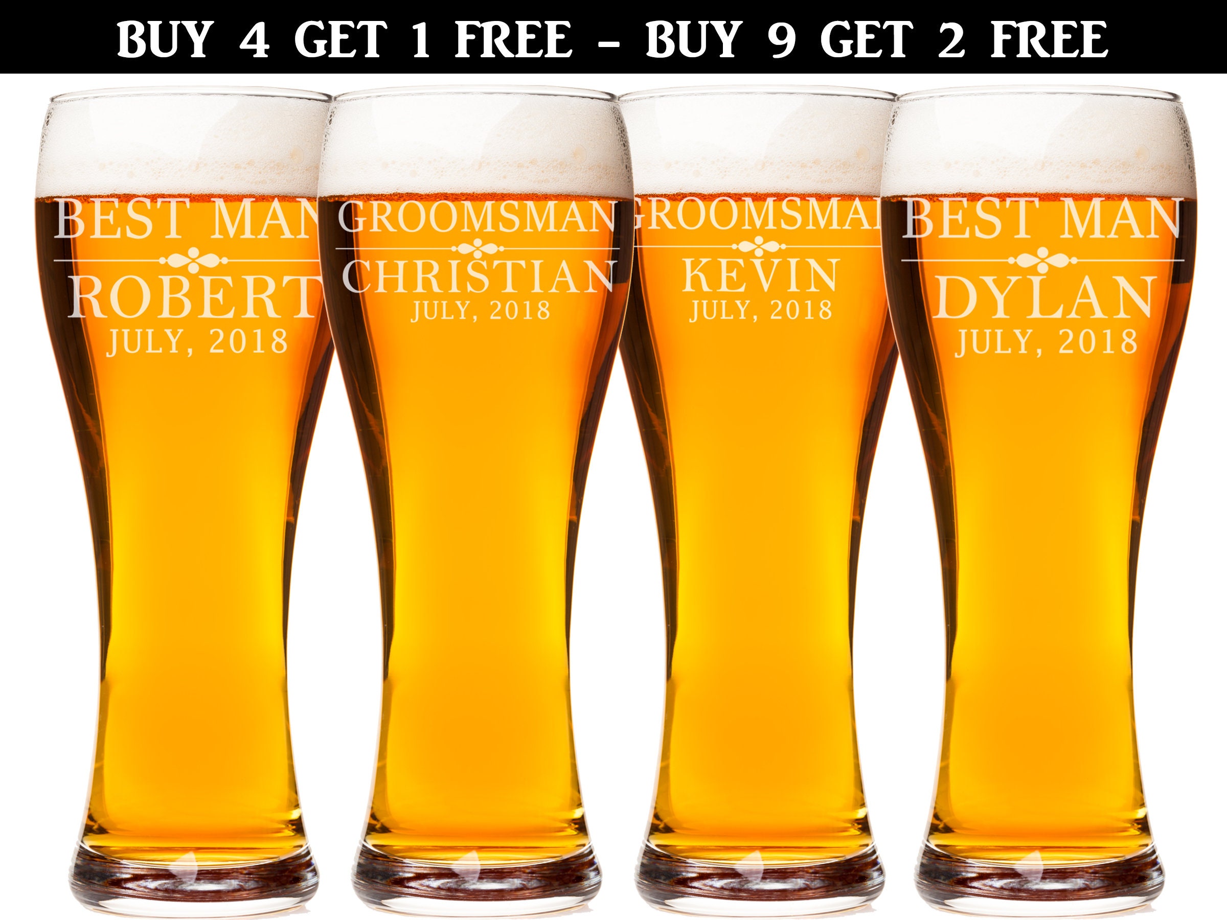 Personalized Pilsner Glasses Personalized Beer Glasses Etsy