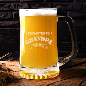 Large 25 oz Beer Mug, Grandparents Gift, Grandpa Beer Gift, Grandpa To Be, Grandpa Beer Glass