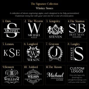 Personalized Whiskey Glass Set | Chilling Stones & Wooden Box | Groomsman Gift image 7