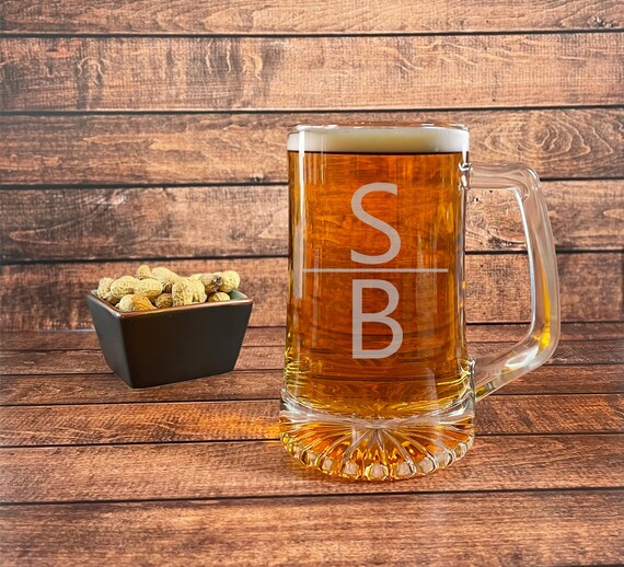 25 oz. Glass Beer Mug  Personalized Drinking Mug