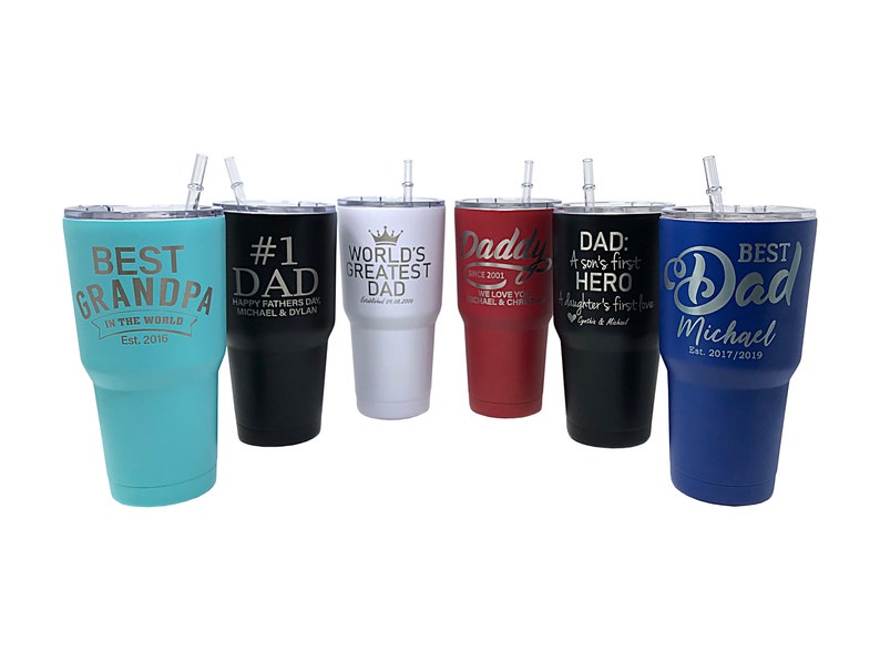 Tumbler With Straw Tumbler for Dad Personalized Tumbler Etsy