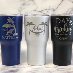 Personalized Tumbler, Insulated Tumbler, Engraved Cup, Custom Tumbler Cup, Tumbler with Straw, Monogram Tumbler, Bridesmaid Gift