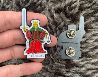 Justice Enamel Tarot Pin