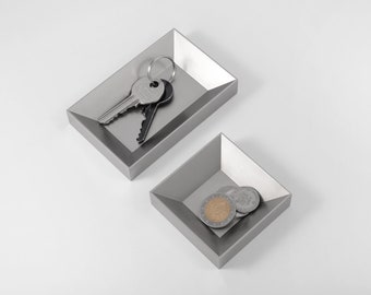 12 office desk organiser - satin silver finish