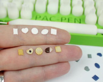 PAC-PEN Nr. 08 - Geribbelde koekjesset Micro-plunjersnijders voor polymeer, keramische metaalklei