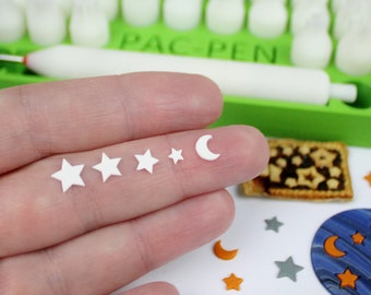 PAC-PEN Polymer Clay Plunger Micro Cutter Set - No.07 Stars & Moon