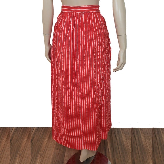 Vintage 60s 70s Colorful Cotton Maxi Skirt Oversi… - image 3