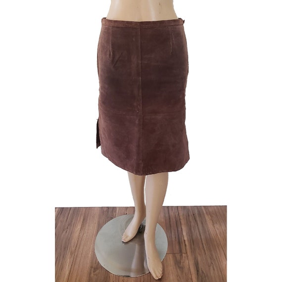 Brown pencil skirt 90s hotsell