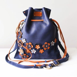 Crossbody Leather Bag, Bucket Bag, Small Leather Purse, Designer Leather Handbag, Leather Gift