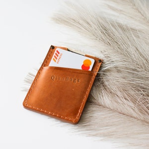 Porta carte in pelle, portafoglio sottile, porta carte di credito, regalo per lei, regalo per lui, portafoglio sottile in pelle, regalo per la festa del papà