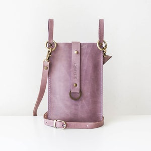 Leather Phone Bag, Leather Phone Case, Gift for Her, Small Leather Purse, Leather Gift, Small Leather Cross Body