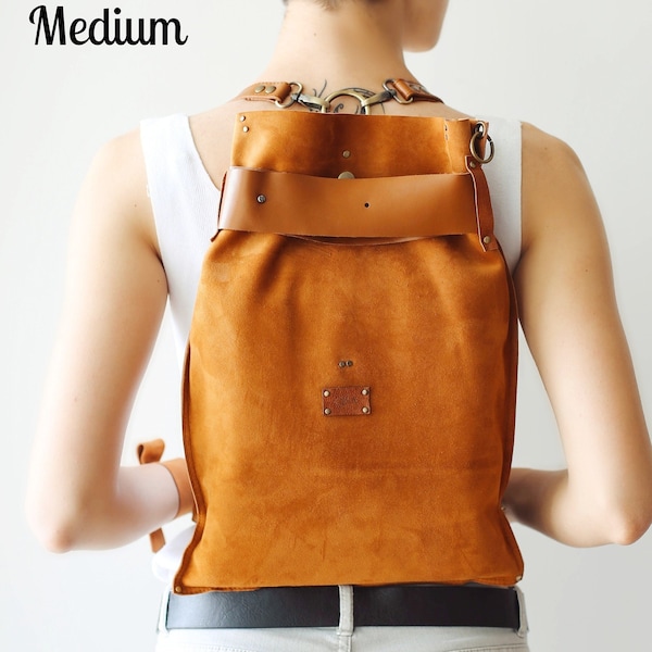 Convertible Backpack, Brown Leather Backpack, Backpack Purse