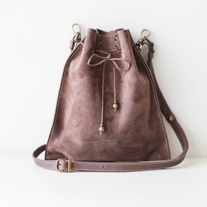 Petit sac à bandoulière en cuir, sac en cuir souple, petit sac à main en cuir, sac en cuir gris, sac pour téléphone