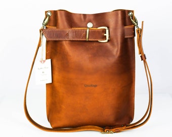 Leather Bag, Handbag, Leather Crossbody Bag, Leather Bucket Bag, Leather Backpack, Leather Purse Women, Brown Leather Bag