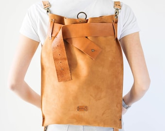 Brown Leather Backpack, Hipster backpack, Boho Backpack
