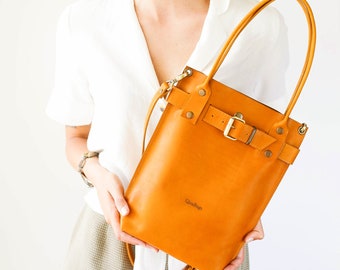 Leather Purse, Leather Shoulder bag, Leather Handbag for Women, Yellow Leather Bag,  Crossbody Bag