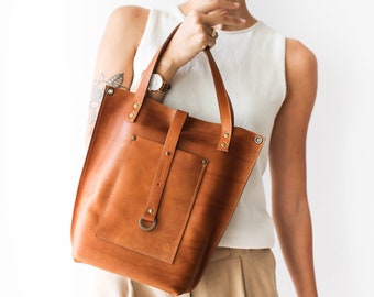 Leather Tote Bag, Brown Leather Tote, Crossbody Tote, Leather Tote for women, Leather Shoulder Bag