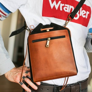 Accessori in pelle per lui, borsa in pelle da uomo, marsupio in pelle da uomo, cintura multiuso, marsupio in pelle, borsa a tracolla trasformabile