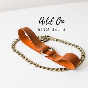Additional Front Leather Ring Belt with Short Chain for QisaBags