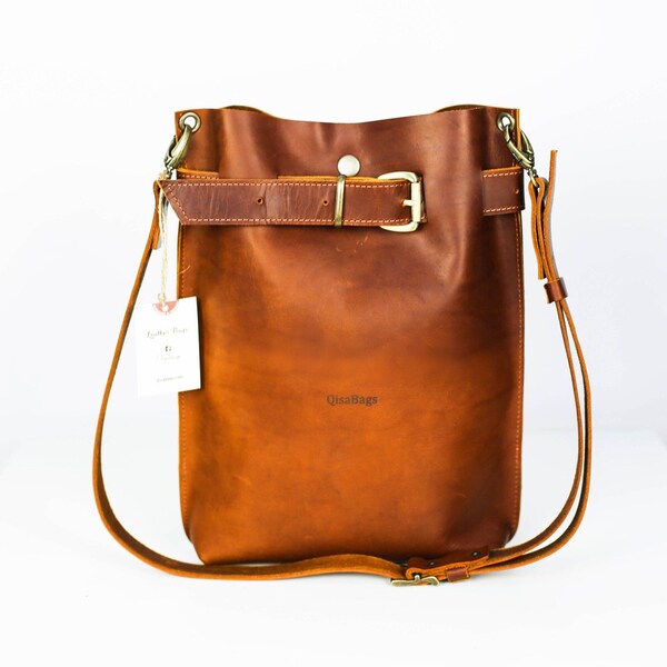 Leather Bag, Handbag, Leather Crossbody Bag, Leather Bucket Bag, Leather Backpack, Leather Purse Women, Brown Leather Bag