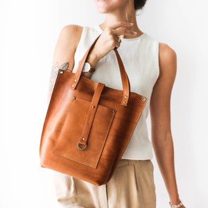 Leather Tote Bag, Brown Leather Tote, Crossbody Tote, Leather Tote for women, Leather Shoulder Bag