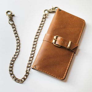 Regalo de aniversario para ella, billetera de cuero marrón, billetera minimalista, billetera de cuero para mujeres, regalo de cuero, billetera larga, accesorios de cuero