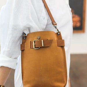 Small Leather Purse Cross Body, Brown Leather Purse, Bags and Purses, Leather Bag women, Backpacks for Women image 3