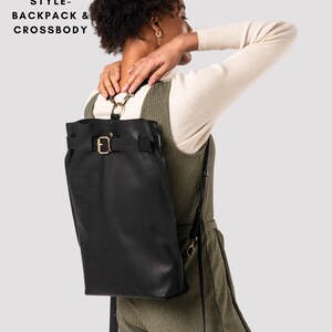 Black Leather Backpack