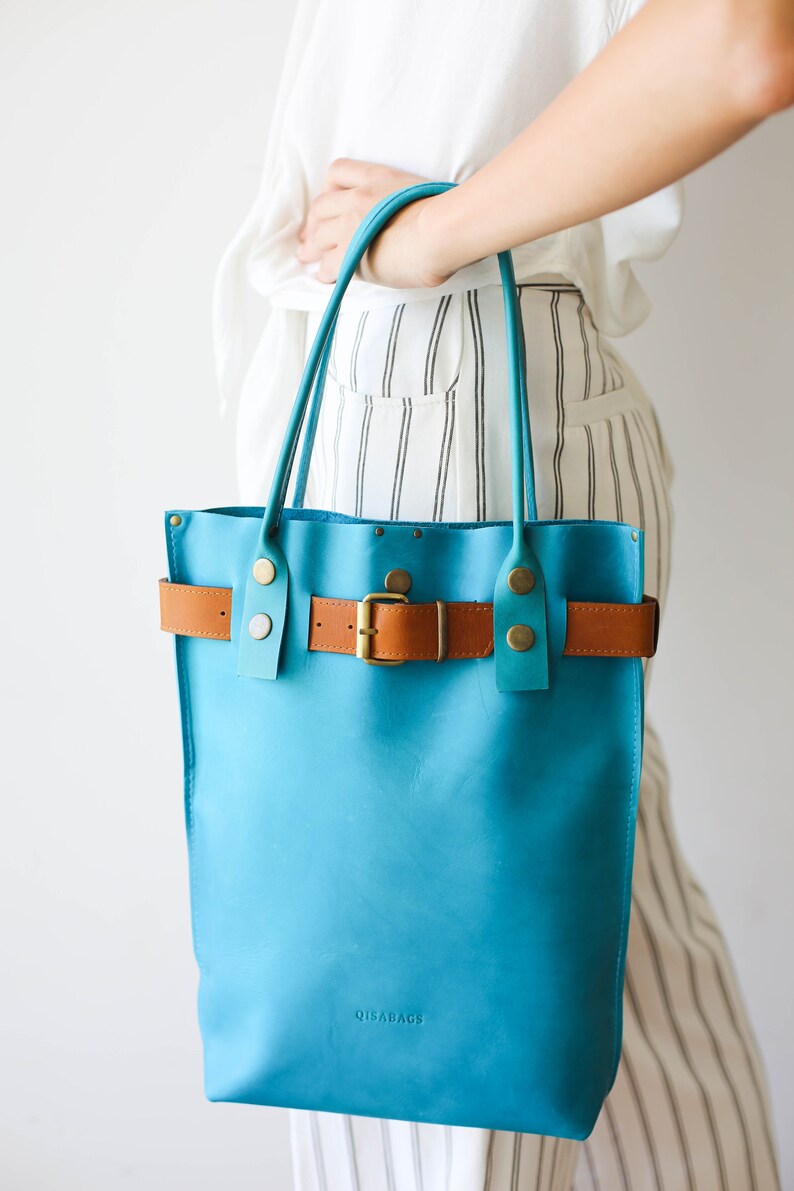 Leather Tote Leather Handbag Leather Shoulder Bag Large Etsy