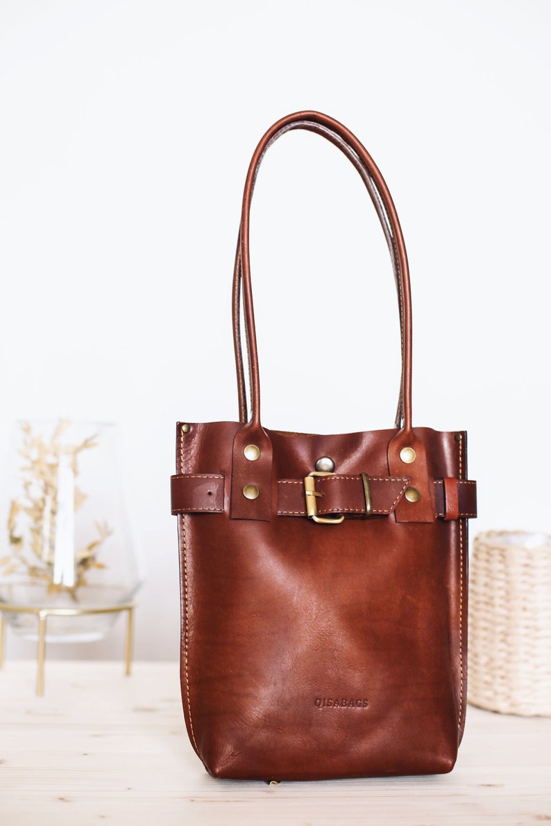 Brown Leather Bag, Leather Handbag, Leather Crossbody Bag, Leather Shoulder Bag, Brown Handbag, Bucket Bag image 10